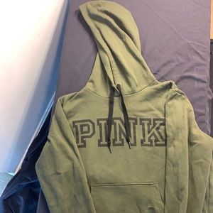 Dark Green Brand Pink hoodie